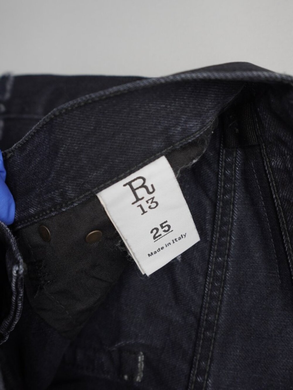 R13 Boyfriend Jeans in Jake Black Size 25 - Picture 9 of 15